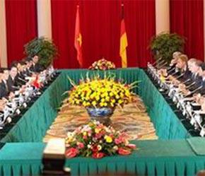 Chủ tịch nước Nguyễn Minh Triết hội đàm với Tổng thống CHLB Đức Horst Kohler - Ảnh: Website Chính phủ.