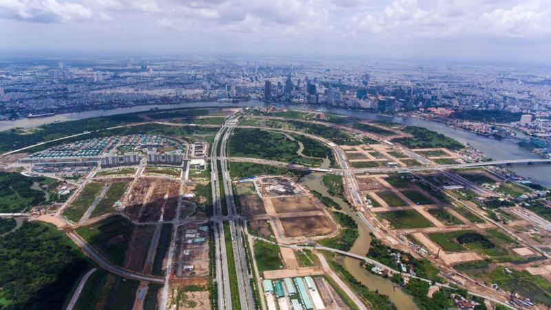 Khu đô thị Thủ Thiêm nằm bên bờ Đông sông Sài Gòn, đối diện quận 1 với tổng diện tích 930 ha, được quy hoạch là khu đô thị hiện đại, bền vững, có quy mô, tiêu chuẩn tầm cỡ khu vực.