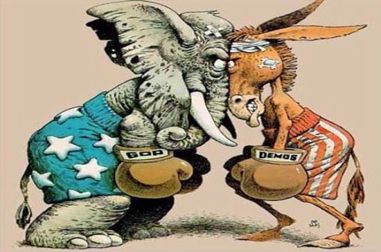 Đàm phán trần nợ thực chất là cuộc so găng giữa hai đấu sỹ Dân chủ và Cộng hòa.