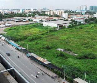 Khu đất trống 41ha của VNPT trên đường Thành Thái, phường 14, quận 10, Tp.HCM - Ảnh: Hoàng Thạch Vân.