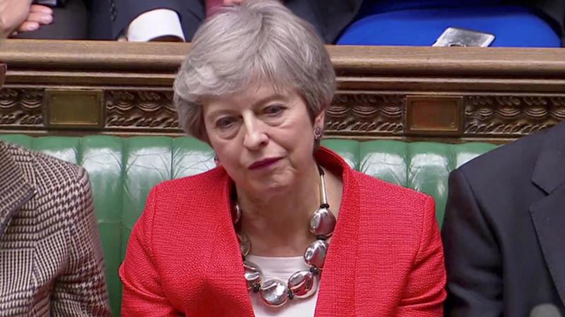 Thủ tướng Anh Theresa May sau thất bại trong cuộc bỏ phiếu tại Quốc hội Anh ngày 12/3 - Ảnh: Reuters.