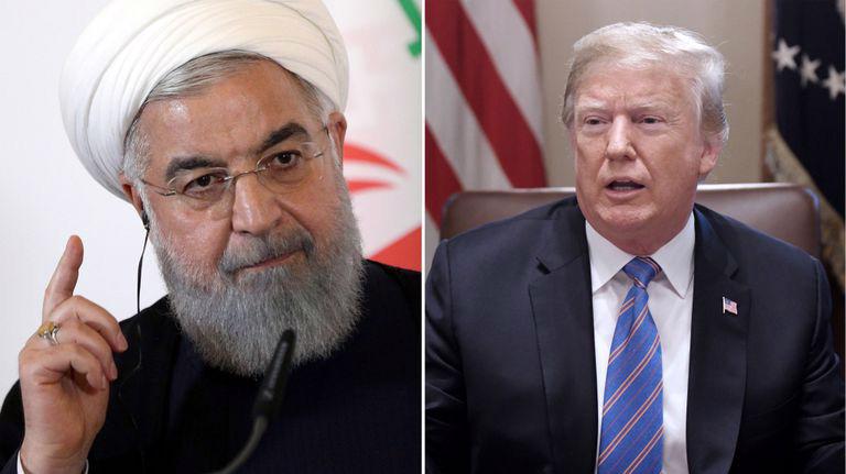 Tổng thống Iran Hassan Rouhani (trái) và Tổng thống Mỹ Donald Trump.