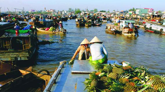 Chợ nổi ở Đồng bằng sông Cửu Long