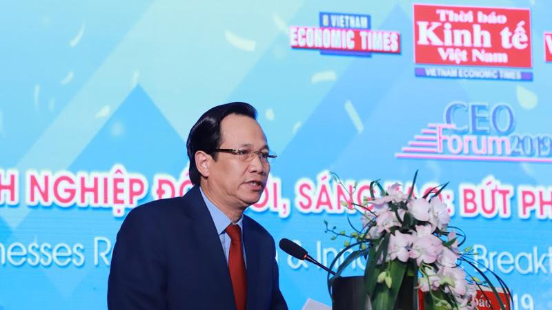 Bộ trưởng Đào Ngọc Dung tại Diễn đàn CEO 2019 - Ảnh: Quang Phúc.