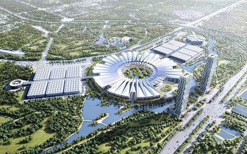 Phối cảnh thiết kế Trung tâm Hội chợ triển lãm quốc gia tại huyện Đông Anh - Hà Nội.<br>