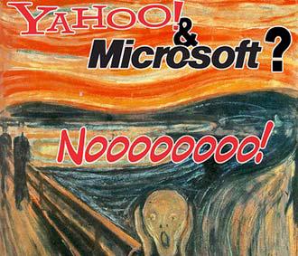 Một bức biếm họa về thương vụ Microsoft - Yahoo.