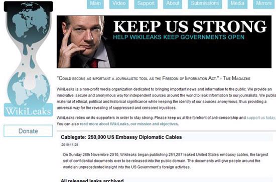 WikiLeaks từng khiến thế giới Internet chao đảo suốt tháng 12/2010.