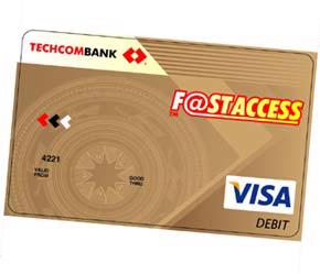 Mặt trước thẻ Techcombank Visa Debit.