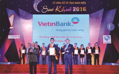 Hệ thống EWS của VietinBank nhận danh hiệu Sao Khuê 2016.