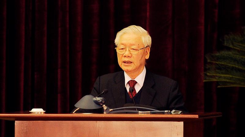Tổng bí thư, Chủ tịch nước Nguyễn Phú Trọng phát biểu bế mạc hội nghị.
