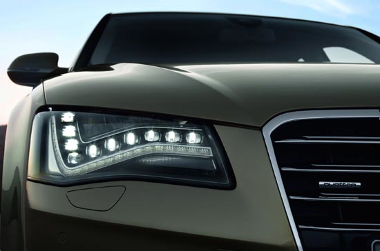 Một mẫu Audi A8 trang bị đèn LED của hãng Osram - Ảnh: Audi AG.