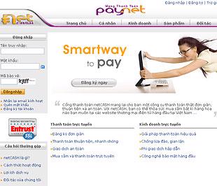Giao diện của cổng thanh toán trực tuyến PayNet.