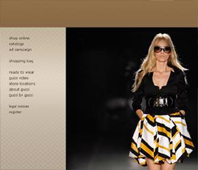 Website bán hàng được thiết kế rất bắt mắt của Gucci.
