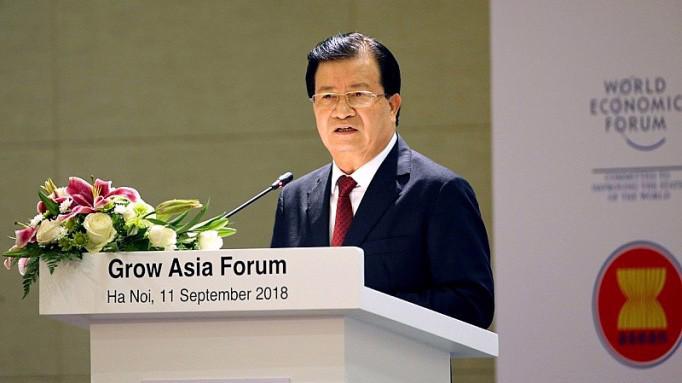 Phó Thủ tướng Trịnh Đình Dũng phát biểu khai mạc tại Diễn đàn Tăng trưởng châu Á 2018.