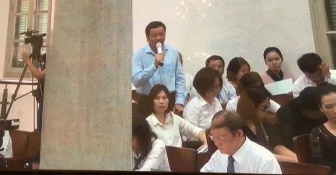 Ông Võ Quang Huy - Kế toán trưởng Vietsovpetro, phát biểu tại Tòa hôm 5/9. <br>
