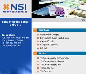 Giao diện website của NSI.