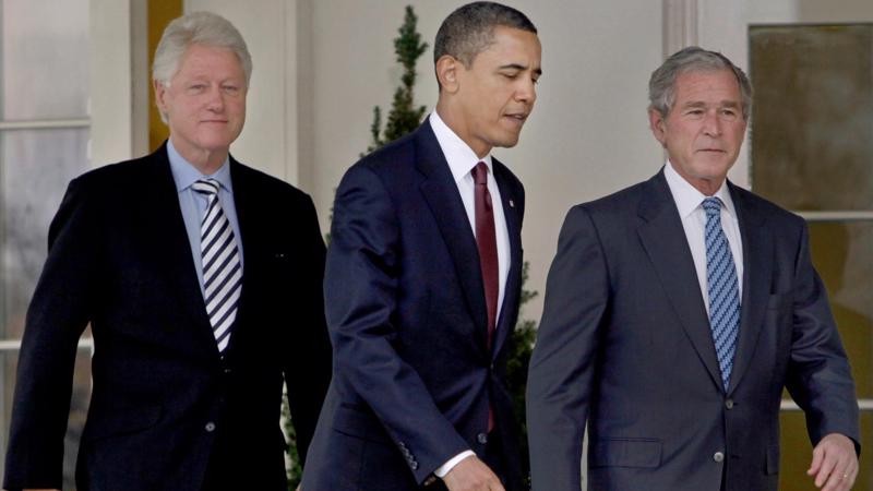 3 cựu Tổng thống Mỹ Bill Clinton, Barack Obama và George W. Bush (từ trái sang phải) - Ảnh: AP.