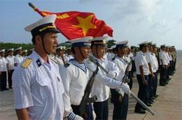 Các chiến sỹ hải quân Việt Nam đang làm nhiệm vụ tại quần đảo Trường Sa.