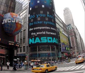 Sàn giao dịch cổ phiếu công nghệ cao (Nasdaq) tại New York.