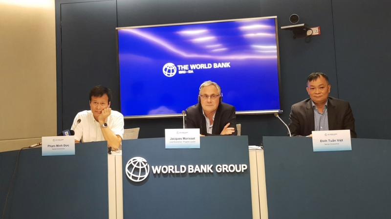 Họp báo công bố báo cáo cập nhật kinh tế của Ngân hàng Thế giới tế khu vực Đông Á-Thái Bình Dương của WB sáng ngày 10/10.