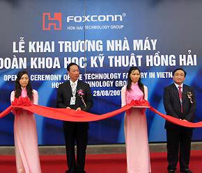 Foxconn đã cụ thể hóa đầu tư của mình tại Việt Nam bằng cách khánh thành 2 nhà máy công nghệ cao tại tỉnh Bắc Ninh.