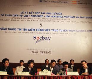 Lễ ký thỏa thuận đầu tư giữa IDG Ventures Vietnam, Softbank China &India Holdings, Naisporp và ra mắt cổng thông tin tìm kiếm Socbay.com.