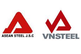 Nhãn hiệu chữ "A" của ASC và nhãn hiệu chữ "V" của VNSteel. 