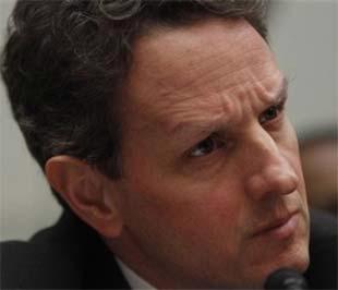 Bộ trưởng Bộ Tài chính Mỹ Timothy Geithner trong một phiên chất vấn tại Quốc hội Mỹ, ngày 24/3 vừa qua - Ảnh: AP.