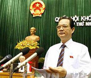 Thủ tướng Nguyễn Tấn Dũng phát biểu trước Quốc hội - Ảnh: VNN.