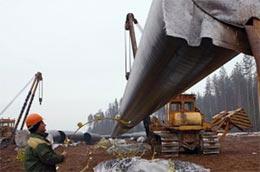 Một đoạn đường ống dẫn khí đốt thuộc dự án "Dòng chảy phương Bắc" chạy qua hải phận của Nga.