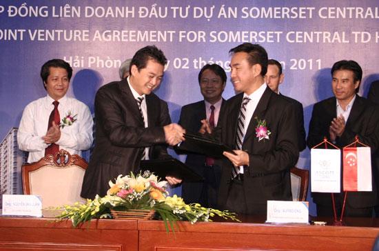 Lễ ký kết hợp đồng liên doanh đầu tư dự án Sommerset Central TD Hải Phòng.