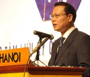 Ông Vũ Văn Ninh - Bộ trưởng Bộ Tài chính phát biểu tại buổi lễ ra mắt hoạt động theo mô hình mới của Trung tâm Lưu ký Chứng khoán.