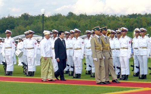 Lễ đón chính thức Chủ tịch nước Trương Tấn Sang - Ảnh: VGP.