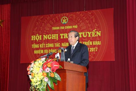 Phó thủ tướng Trương Hòa Bình giao một số nhiệm vụ 2017 cho Thanh tra Chính phủ.<br>