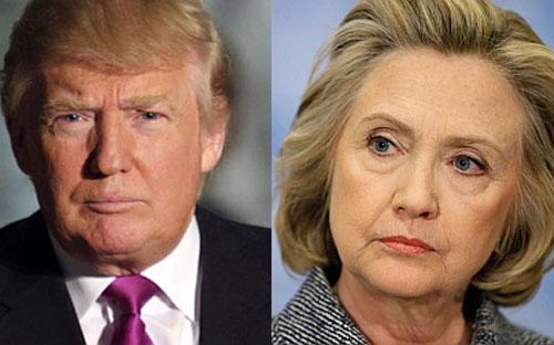 Ông Donald Trump và bà Hillary Clinton.<b><br></b>