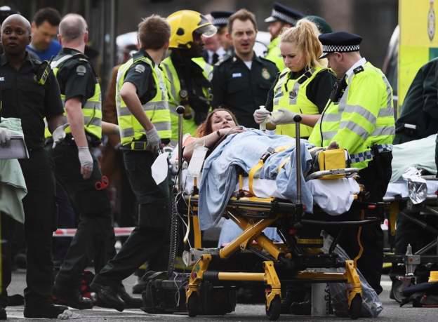 Hiện trường sau vụ tấn công ở London hôm 22/3 theo giờ địa phương - Ảnh: Getty.<br>