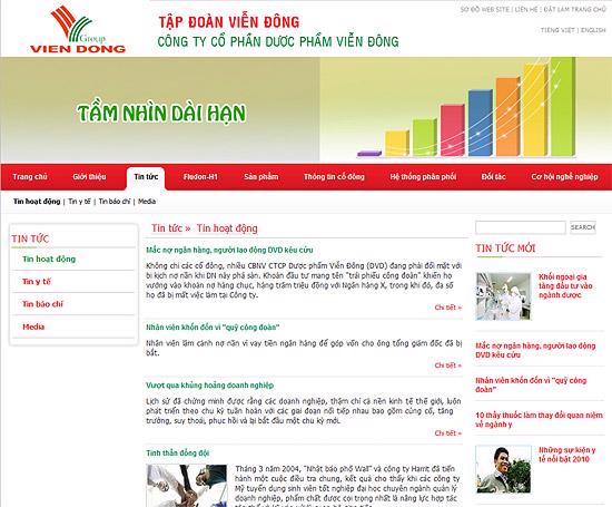 Website của DVD không cập nhật thông tin và vẫn giữ các thông tin liên hệ cũ