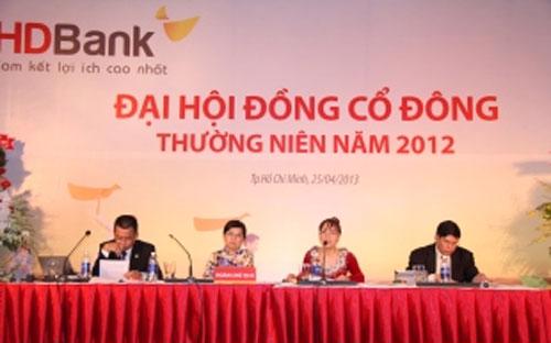 Thông tin về kế hoạch hợp nhất với DaiABank được đưa ra tại đại hội đồng cổ đông HDBank sáng nay.<br>