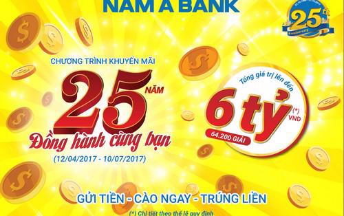 Chương trình khuyến mãi “25 năm - Đồng hành cùng bạn” của Nam A Bank đang thu hút nhiều khách hàng tham gia. 