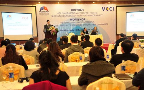 Hội thảo do Dự án hỗ trợ chính sách thương mại và đầu tư của châu Âu (EU-MUTRAP), phối hợp với VCCI Đà Nẵng tổ chức.