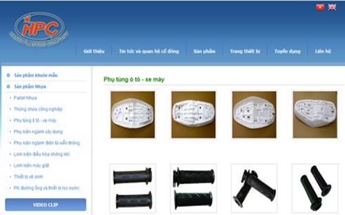 Trang web của Công ty Cổ phần Nhựa Hà Nội. 