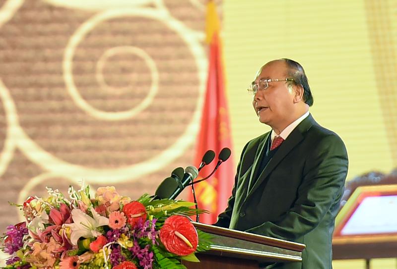 Thủ tướng Nguyễn Xuân Phúc chia sẻ về tầm nhìn đẳng cấp khu vực và thế giới của Bắc Ninh - Ảnh: VGP.<br>