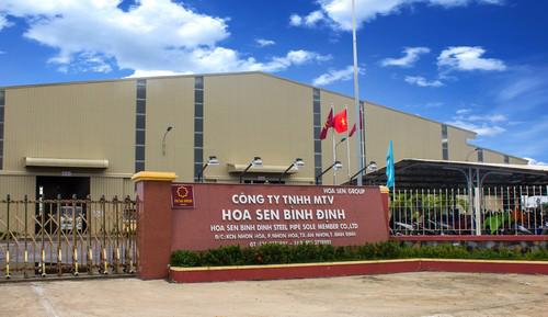 Nhà máy ống thép Hoa Sen - Bình Định tại khu công nghiệp Nhơn Hòa.