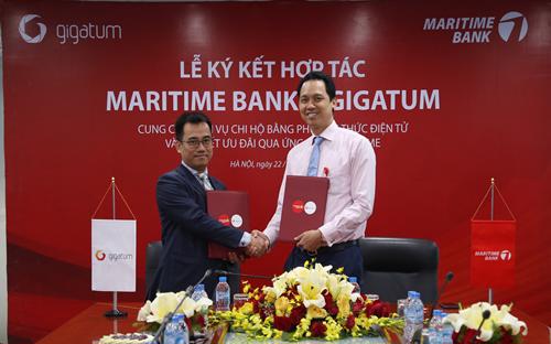 Lễ ký kết hợp tác giữa MSB và Công ty Cổ phần Gigatum Việt Nam ngày 22/6.