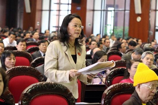 Đại biểu Phạm Thị Loan phát biểu tại phiên họp - Ảnh: CTV.