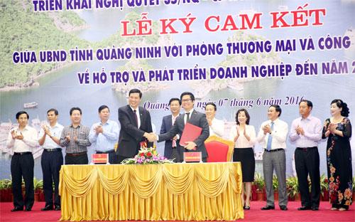 Lễ ký kết giữa VCCI và UBND tỉnh Quảng Ninh.<br>