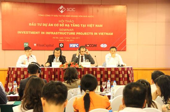 Hội thảo về đầu tư dự án cơ sở hạ tầng tại Việt Nam do SCIC tổ chức sáng 7/7 tại Hà Nội - Ảnh: Kiều Ly.