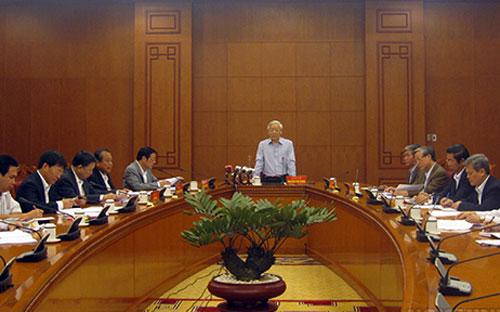 Tổng bí thư Nguyễn Phú Trọng chủ trì cuộc họp của Ban Chỉ đạo Trung ương về phòng, chống tham nhũng - Ảnh: Noichinh.vn<b><br></b>