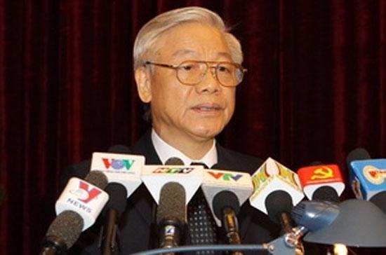 Tổng bí thư Nguyễn Phú Trọng phát biểu khai mạc hội nghị - Ảnh: Trí Dũng.
