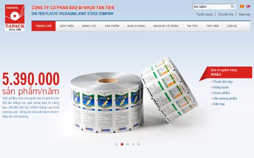 Trang web của Công ty cổ phần Bao bì Nhựa Tân Tiến. 